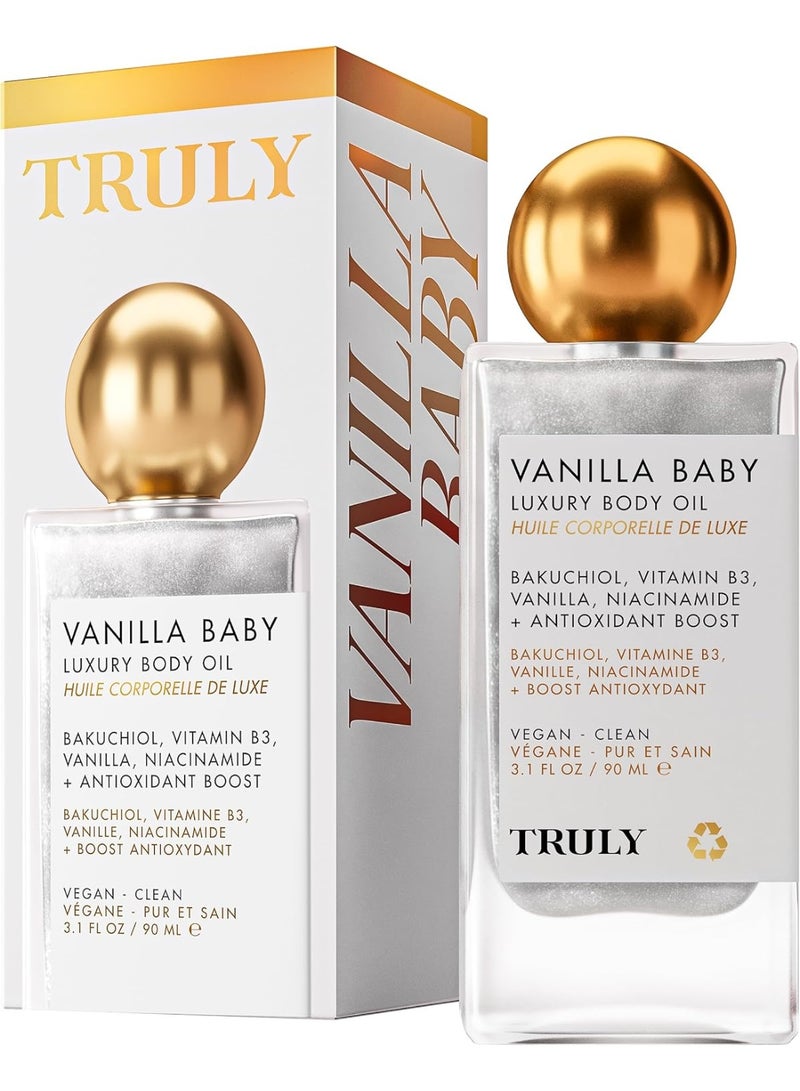 ترولي زيت الجسم الفاخر للأطفال من ترولي بيوتي برائحة الفانيليا | زيت لامع للجسم لترطيب البشرة وشدّها | مع الباكوشيول والنياسيناميد لتعزيز الكولاجين |... - Image 1